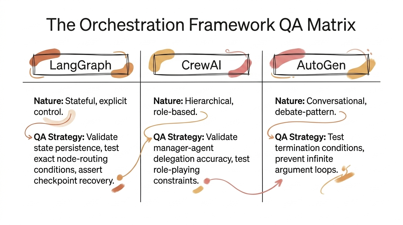 The orchestration framework QA matrix