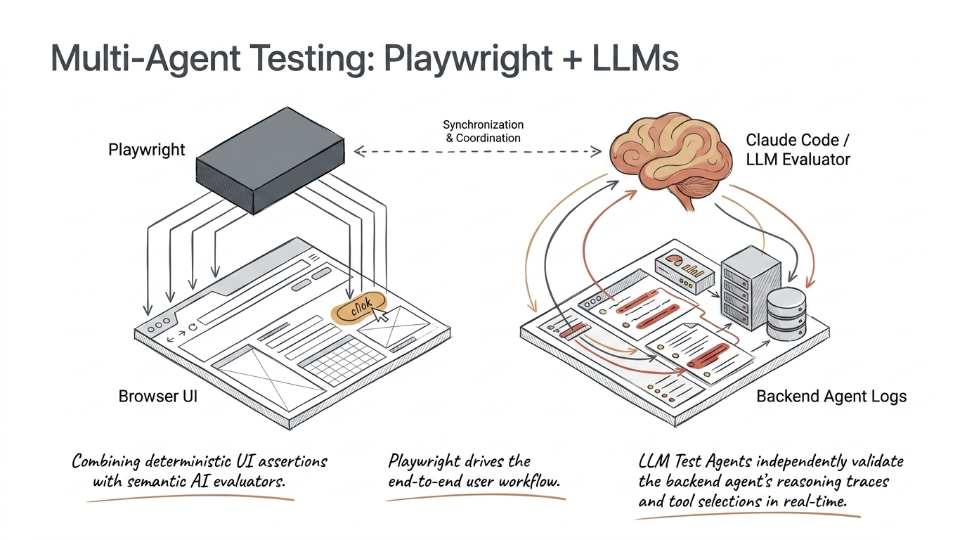 Multi-agent testing with Playwright and LLMs