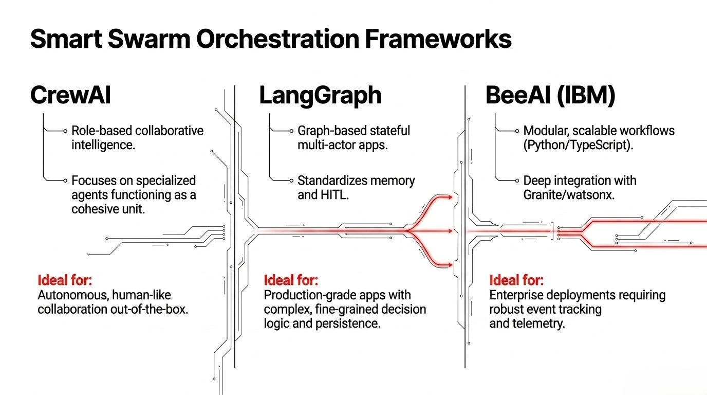 Smart swarm orchestration frameworks