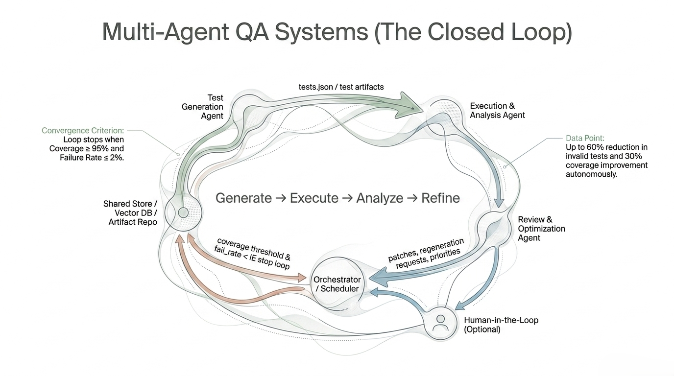 Closed-loop multi-agent QA system